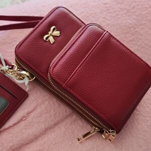 Elegant Red Pleather Women's Bag